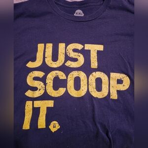 Navy Blue T-Shirt with Yellow Print. Halo Top Ice Cream Shirt